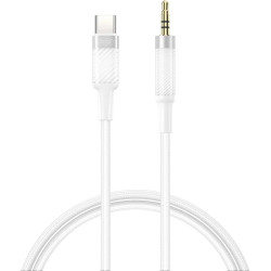 XO NB-R297B, ΚΑΛΩΔΙΟ ΗΧΟΥ TYPE-C ΣΕ 3.5mm, ΛΕΥΚΟ