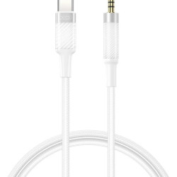 XO NB-R297B, ΚΑΛΩΔΙΟ ΗΧΟΥ TYPE-C ΣΕ 3.5mm, ΛΕΥΚΟ
