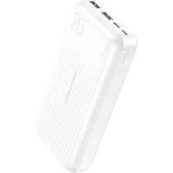 XO PB302, POWERBANK, ΜΕ LED ΟΘΟΝΗ, 20000mAh, ΛΕΥΚΟ