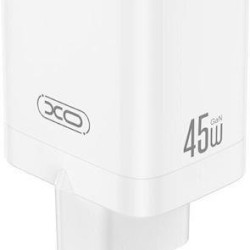 XO CE36, ΦΟΡΤΙΣΤΗΣ ΓΡΗΓΟΡΗΣ ΦΟΡΤΙΣΗΣ, 2 ΘΥΡΕΣ, GAN, ΜΕ ΚΑΛΩΔΙΟ TYPE-C, 45W, ΛΕΥΚΟΣ