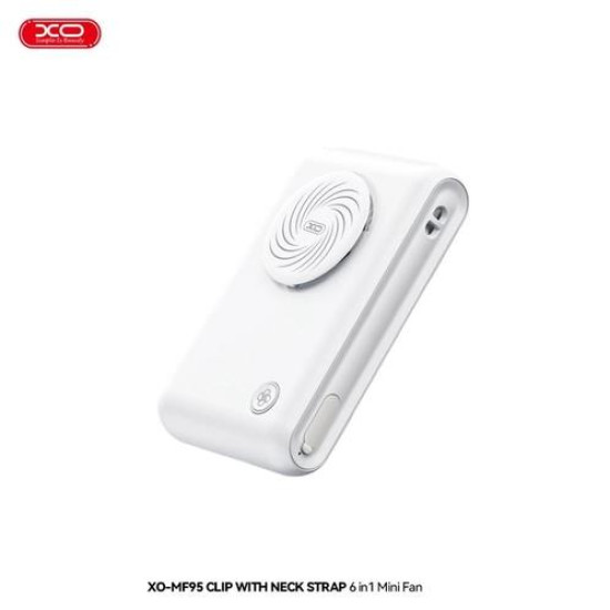 XO MF95, ΑΝΕΜΙΣΤΗΡΑΣ 6 ΣΕ 1, ΜΕ ΚΛΙΠ ΓΙΑ ΤΟ ΠΕΤΟ, 2000 mAh, ΛΕΥΚΟ