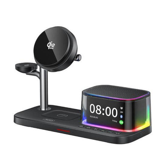 XO CX045 ΒΑΣΗ ΣΤΗΡΙΞΗΣ ΜΕ ΦΟΡΤΙΣΗ 5 ΣΕ 1, 25W, ΜΕ ΡΟΛΟΙ, ΜΑΥΡΟΣ