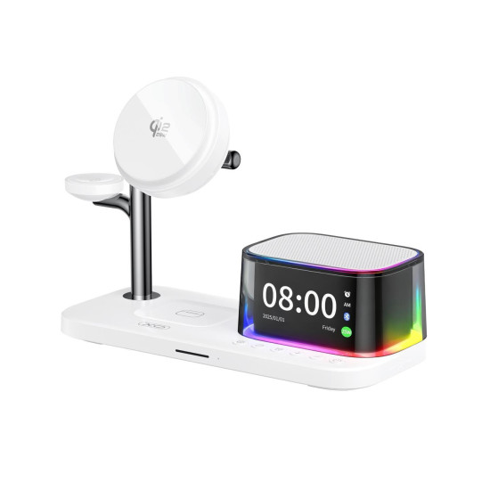XO CX045 ΒΑΣΗ ΣΤΗΡΙΞΗΣ ΜΕ ΦΟΡΤΙΣΗ 5 ΣΕ 1, 25W, ΜΕ ΡΟΛΟΙ, ΛΕΥΚΟ