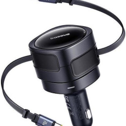 BASEUS ENJOYMENT MAX, ΦΟΡΤΙΣΤΗΣ ΑΥΤΟΚΙΝΗΤΟΥ, ΔΥΟ ΚΑΛΩΔΙΑ TYPE-C, 60W, ΜΑΥΡΟ