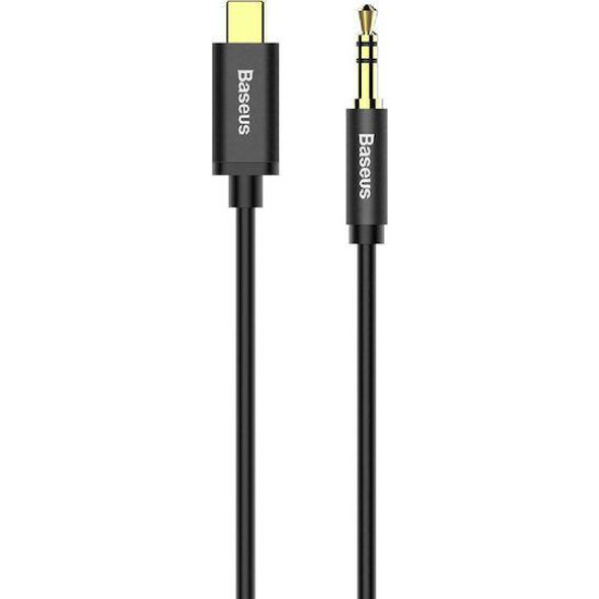 BASEUS YIVEN Μ01, TYPE-C ΑΡΣΕΝΙΚΟ ΣΕ 3,5mm ΑΡΣΕΝΙΚΟ ΚΑΛΩΔΙΟ, ΜΑΥΡΟ