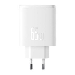 BASEUS CUBE PRO, ΦΟΡΤΙΣΤΗΣ ΓΡΗΓΟΡΗΣ ΦΟΡΤΙΣΗΣ, 3 ΘΥΡΕΣ, 65W, ΛΕΥΚΟ