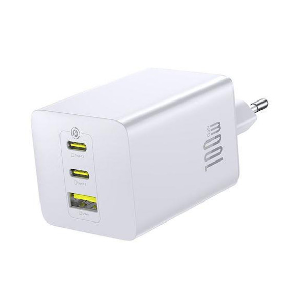 BASEUS ENERFILL FE11, ΦΟΡΤΙΣΤΗΣ ΓΡΗΓΟΡΗΣ ΦΟΡΤΙΣΗΣ, 3 ΘΥΡΕΣ, 100W, ΛΕΥΚΟΣ