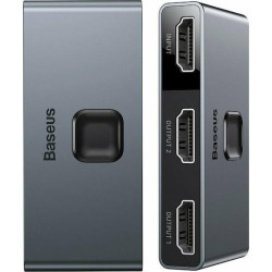 BASEUS MATRIX, ΔΙΑΚΟΠΤΗΣ HDMI SWITCH 2 ΣΕ 1, 1 ΣΕ 2, ΓΚΡΙ