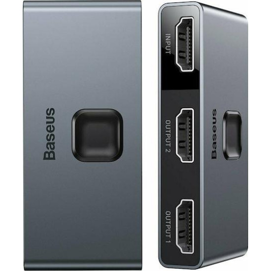 BASEUS MATRIX, ΔΙΑΚΟΠΤΗΣ HDMI SWITCH 2 ΣΕ 1, 1 ΣΕ 2, ΓΚΡΙ