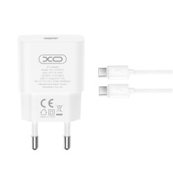 XO L167, ΦΟΡΤΙΣΤΗΣ ΓΡΗΓΟΡΗΣ ΦΟΡΤΙΣΗΣ, 25W, TYPE-C, ΜΕ ΚΑΛΩΔΙΟ TYPE-C ΣΕ TYPE-C, ΛΕΥΚΟ.