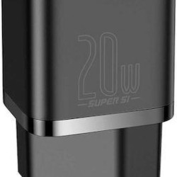 BASEUS SUPER SI ΦΟΡΤΙΣΤΗΣ ΓΡΗΓΟΡΗΣ ΦΟΡΤΙΣΗΣ, 20W, ΜΑΥΡΟΣ