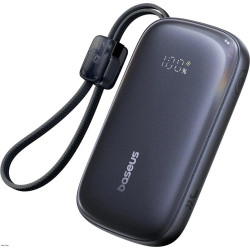 BASEUS ENERFILL FC21 QPOW3 ULTRA, POWERBANK, 10000MAh, ΜΕ  ΚΑΛΩΔΙΟ LIGHTNING, 22.5W, ΜΕ ΨΗΦΙΑΚΗ ΟΘΟΝΗ, ΜΑΥΡΟ