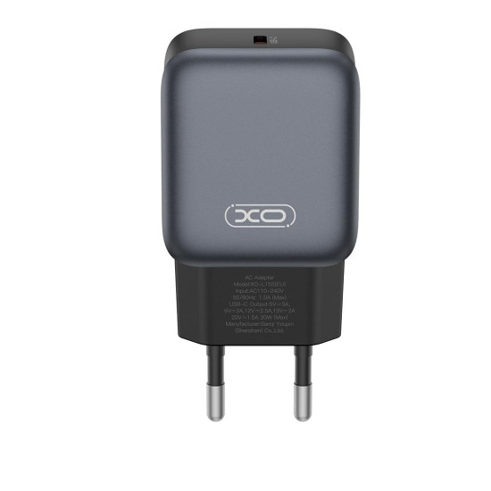 XO L155 ΦΟΡΤΙΣΤΗΣ 30W TYPEC, ΜΑΥΡΟΣ
