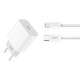 XO L129 ΦΟΡΤΙΣΤΗΣ 20W, ΜΕ ΚΑΛΩΔΙΟ LIGHTNING, ΛΕΥΚΟΣ