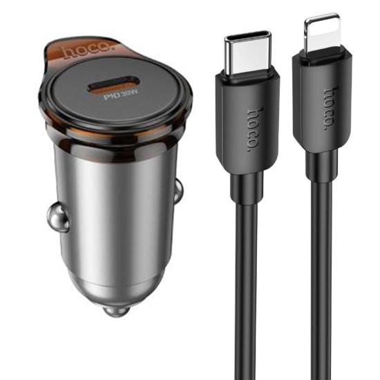 HOCO NZ16 ΦΟΡΤΙΣΤΗΣ ΑΥΤΟΚΙΝΗΤΟΥ, RIGOROUS PD30W, 1 ΘΥΡΑ , ΚΑΛΩΔΙΟ TYPE-C TO LIGHTNING, ΓΚΡΙ HOCO NZ16 ΦΟΡΤΙΣΤΗΣ ΑΥΤΟΚΙΝΗΤΟΥ, RIGOROUS PD30W, 1 ΘΥΡΑ , ΚΑΛΩΔΙΟ TYPE-C TO LIGHTNING, ΓΚΡΙ