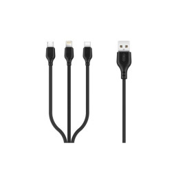 XO NB103 ΚΑΛΩΔΙΟ 2.0A 3 IN 1, ΜΑΥΡΟ