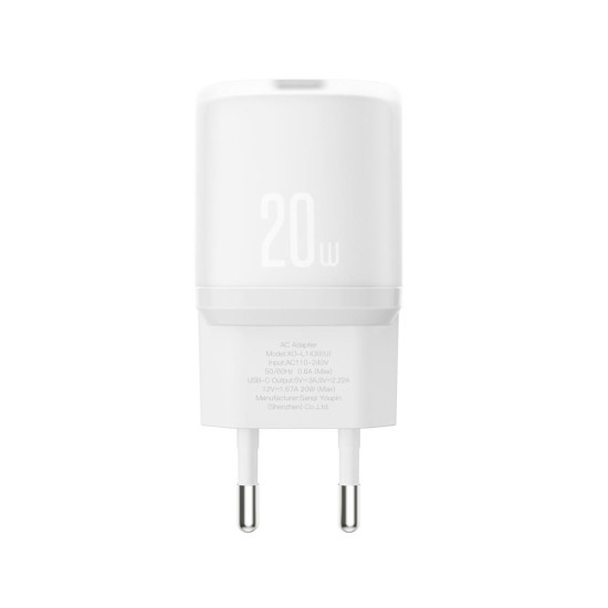 XO L143 ΦΟΡΤΙΣΤΗΣ PD20W, 1 ΘΥΡΑ TYPE-C, ΛΕΥΚΟΣ