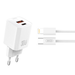 XO L149 ΦΟΡΤΙΣΤΗΣ PD30W 1 ΘΥΡΑ USB-A, 1 ΘΥΡΑ TYPE-C ΜΕ ΚΑΛΩΔΙΟ LIGHTNING, ΛΕΥΚΟΣ XO L149 ΦΟΡΤΙΣΤΗΣ PD30W 1 ΘΥΡΑ USB-A, 1 ΘΥΡΑ TYPE-C ΜΕ ΚΑΛΩΔΙΟ LIGHTNING, ΛΕΥΚΟΣ