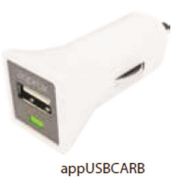 APPROX ΦΟΡΤΙΣΤΗΣ ΑΥΤΟΚΙΝΗΤΟΥ USB 5VDC/1A ΛΕΥΚΟ