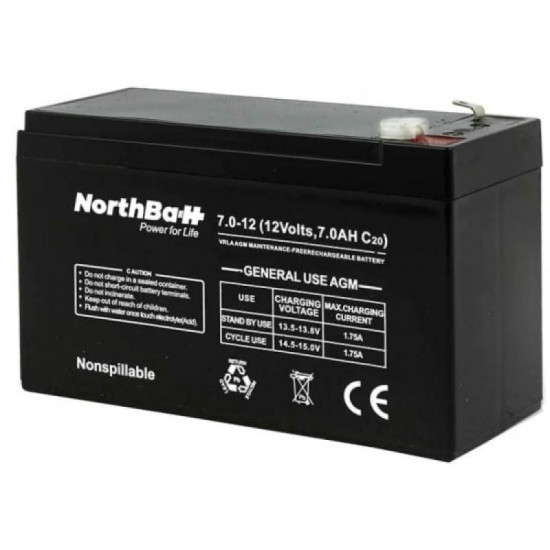 NORTHBATT BATTERY 12V 7AH (6.3 FASTON)