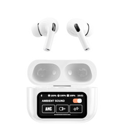 FIRO A9pro TWS BLUETOOTH EARPHONE ΜΕ ΟΘΟΝΗ, ANC, ΛΕΥΚΟ FIRO A9pro TWS BLUETOOTH EARPHONE ΜΕ ΟΘΟΝΗ, ANC, ΛΕΥΚΟ