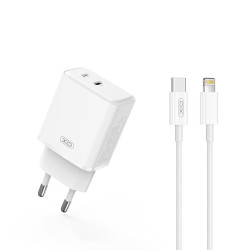 XO L145 ΦΟΡΤΙΣΤΗΣ ΜΕ ΚΑΛΩΔΙΟ LIGHTNING, PD 20W USB-C + LIGHTNING , 2 ΘΥΡΕΣ, ΛΕΥΚΟΣ XO L145 ΦΟΡΤΙΣΤΗΣ ΜΕ ΚΑΛΩΔΙΟ LIGHTNING, PD 20W USB-C + LIGHTNING , 2 ΘΥΡΕΣ, ΛΕΥΚΟΣ