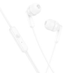 HOCO M121 ΑΚΟΥΣΤΙΚΑ 3.5MM JACK BRIGHT UNIVERSAL ΜΕ ΜΙΚΡΟΦΩΝΟ , ΛΕΥΚΑ