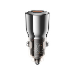 XO CC58 ΦΟΡΤΙΣΤΗΣ ΑΥΤΟΚΙΝΗΤΟΥ 65W+30W, 1 ΘΥΡΑ USB + 1 ΘΥΡΑ PD, ΔΙΑΦΑΝΟΣ