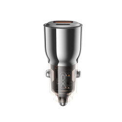XO CC58 ΦΟΡΤΙΣΤΗΣ ΑΥΤΟΚΙΝΗΤΟΥ 65W+30W, 1 ΘΥΡΑ USB + 1 ΘΥΡΑ PD, ΔΙΑΦΑΝΟΣ