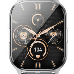 XO J10 AMOLED SCREEN STAR MIST MAGNETIC SQUARE SMART WATCH, CALL FUNCTION, ΓΚΡΙ