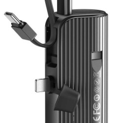 XO PR220 POWERBANK ΤΣΕΠΗΣ ΜΕ ΒΙΣΜΑ LIGHTNING ΓΙΑ IPHONE KAI ΚΑΛΩΔΙΟ TYPE-C, 5000MAH