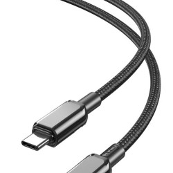 XO NB-Q250B PD 60W TYPE-C ΣΕ TYPE-C PVC SHINY COLORFUL FAST CHARGING CABLE ΜΑΥΡΟ