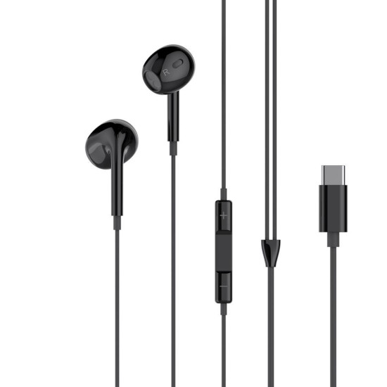 XO EP74 ΑΚΟΥΣΤΙΚΑ HANDSFREE TYPE-C, ΜΑΥΡΟ