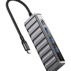 XO HUB015 5 in 1 USB HUB, 4x USB 3.0 + 1x TYPE-C (ΕΞΩΤ. ΤΡΟΦΟΔΟΣΙΑ)
