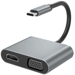 XO HUB001 4 IN 1 TYPEC TO HDMI/VGA/USB3.0/PD CHARGING