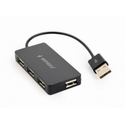 GEMBIRD USB HUB 2.0, 4 PORT, ΜΑΥΡΟ