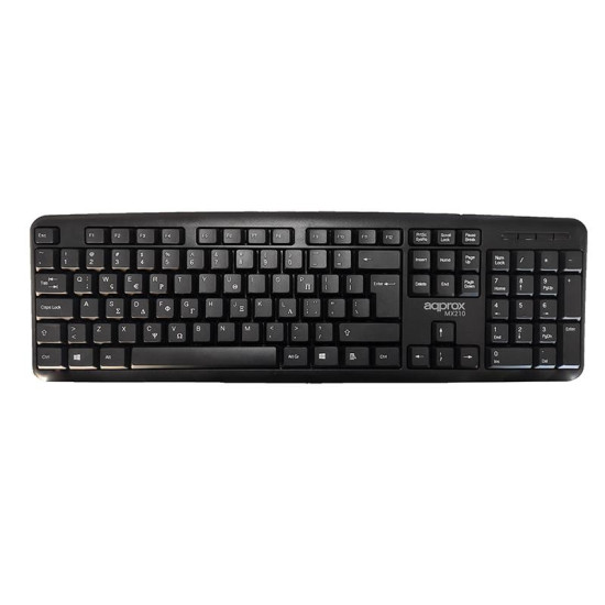 APPROX ΠΛΗΚΤΡΟΛΟΓΙΟ USB MK210 BLACK GREEK