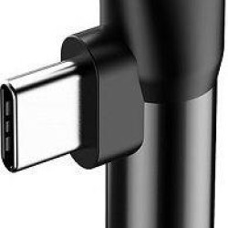 BASEUS L41, ΑΝΤΑΠΤΟΡΑΣ, TYPE-C ΣΕ TYPE-C + 3.5mm ΘΥΛΗΚΟ, ΜΑΥΡΟ
