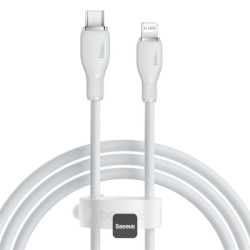 BASEUS PUDDING, ΚΑΛΩΔΙΟ ΦΟΡΤΙΣΗΣ, TYPE-C ΣΕ LIGHTNING, 2m, 20W, ΛΕΥΚΟ