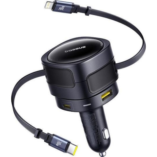 BASEUS ENJOYMENT MAX, ΦΟΡΤΙΣΤΗΣ ΑΥΤΟΚΙΝΗΤΟΥ, ΚΑΛΩΔΙΑ LIGHTNING ΚΑΙ TYPE-C, 90W, ΜΑΥΡΟ BASEUS ENJOYMENT MAX, ΦΟΡΤΙΣΤΗΣ ΑΥΤΟΚΙΝΗΤΟΥ, ΚΑΛΩΔΙΑ LIGHTNING ΚΑΙ TYPE-C, 90W, ΜΑΥΡΟ