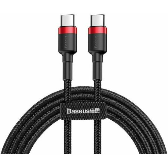 BASEUS CAFULE ΚΑΛΩΔΙΟ ΦΟΡΤΙΣΗΣ, PD 2.0 TYPE-C, 3A, 60W, 1M, ΚΟΚΚΙΝΟ, ΜΑΥΡΟ BASEUS CAFULE ΚΑΛΩΔΙΟ ΦΟΡΤΙΣΗΣ, PD 2.0 TYPE-C, 3A, 60W, 1M, ΚΟΚΚΙΝΟ, ΜΑΥΡΟ