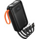HOCO J151 SPIRIT, POWERBANK, 10000MAh, ΔΙΠΛΟ ΦΩΣ, ΟΘΟΝΗ LED, 4 ΚΑΛΩΔΙΑ, ΜΑΥΡΟ
