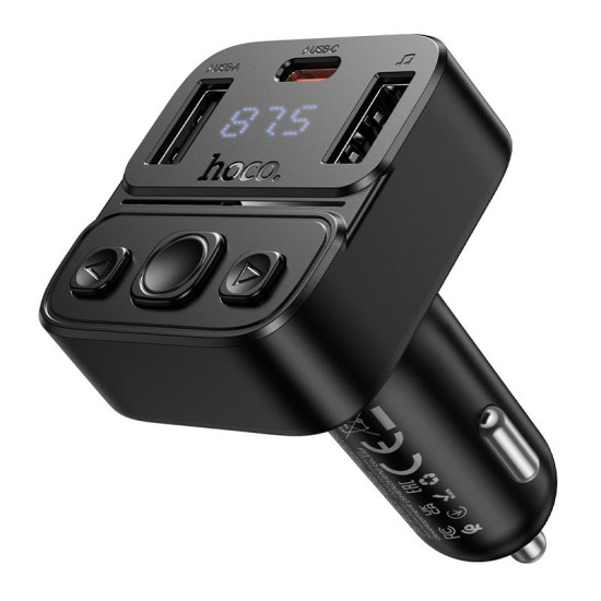 HOCO E87 DELTA CAR BLUETOOTH FM TRANSMITTER, 35W, ΜΑΥΡΟ HOCO E87 DELTA CAR BLUETOOTH FM TRANSMITTER, 35W, ΜΑΥΡΟ