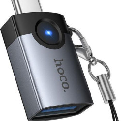 HOCO UA46B VICTORY ΑΝΤΑΠΤΟΡΑΣ, USB ΣΕ TYPE-C, ΓΚΡΙ