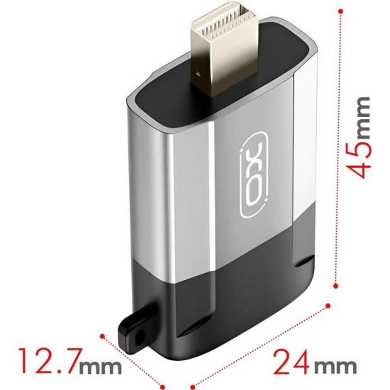 XO GB015, ΑΝΤΑΠΤΟΡΑΣ ΜINI DISPLAY PORT ΣΕ HDMI, ΓΚΡΙ