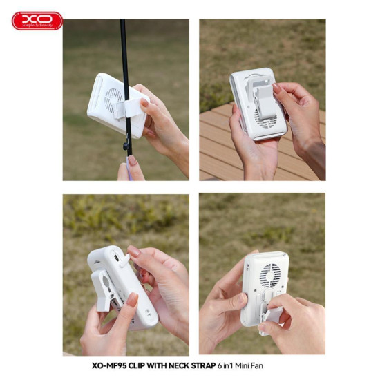 XO MF95, ΑΝΕΜΙΣΤΗΡΑΣ 6 ΣΕ 1, ΜΕ ΚΛΙΠ ΓΙΑ ΤΟ ΠΕΤΟ, 2000 mAh, ΛΕΥΚΟ