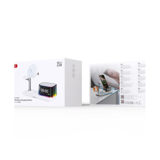 XO CX045 ΒΑΣΗ ΣΤΗΡΙΞΗΣ ΜΕ ΦΟΡΤΙΣΗ 5 ΣΕ 1, 25W, ΜΕ ΡΟΛΟΙ, ΛΕΥΚΟ