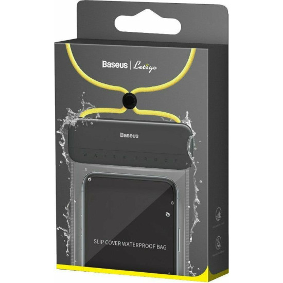 BASEUS LETS GO SLIP COVER, ΑΔΙΑΒΡΟΧΗ ΘΗΚΗ ΓΙΑ ΚΙΝΗΤΟ, ΕΩΣ 7.2in, ΓΚΡΙ ΚΙΤΡΙΝΟ