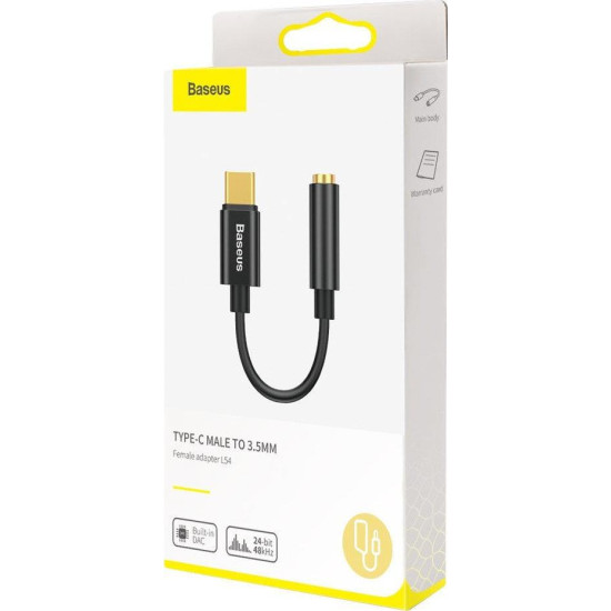 BASEUS L54, ΑΝΤΑΠΤΟΡΑΣ TYPE-C ΣΕ 3.5mm ΘΥΛΗΚΟ, ΜΑΥΡΟ