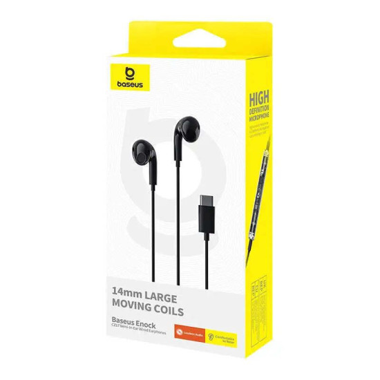 BASEUS ENCOK CZ17, ΕΝΣΥΡΜΑΤΑ ΑΚΟΥΣΤΙΚΑ, SEMI IN EAR, ΜΑΥΡΑ